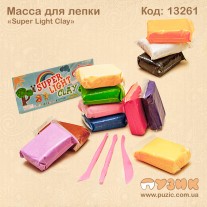 Маса для ліплення "Super light Clay" 12кол.