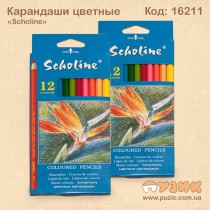 Кольорові олівці "Scholine" 12кол.