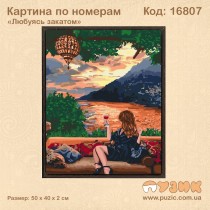 Картина по номерам "Любуясь закатом" 50х40 см