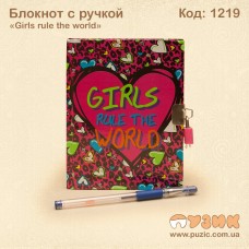 Блокнот "Girls rule the world" с ручкой