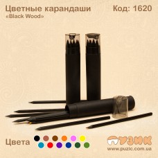 Набір кольорових олівців 12 кольорів "Чорне дерево"