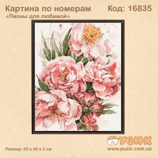 Картина по номерам "Пионы для любимой" 50х40 см