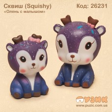 Сквиш (Squishy) "Олень с малышом" 2в1