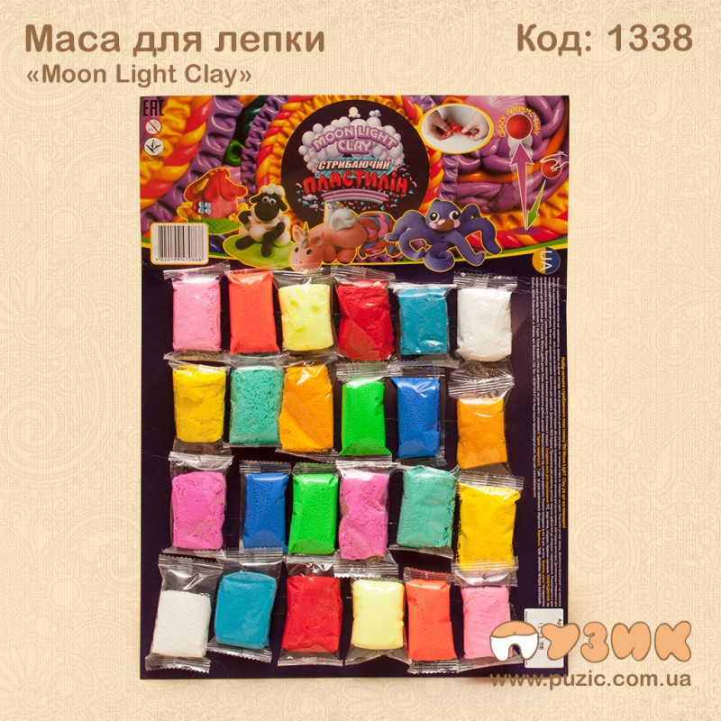Масса для лепки «Moon Light Clay» 24цв.