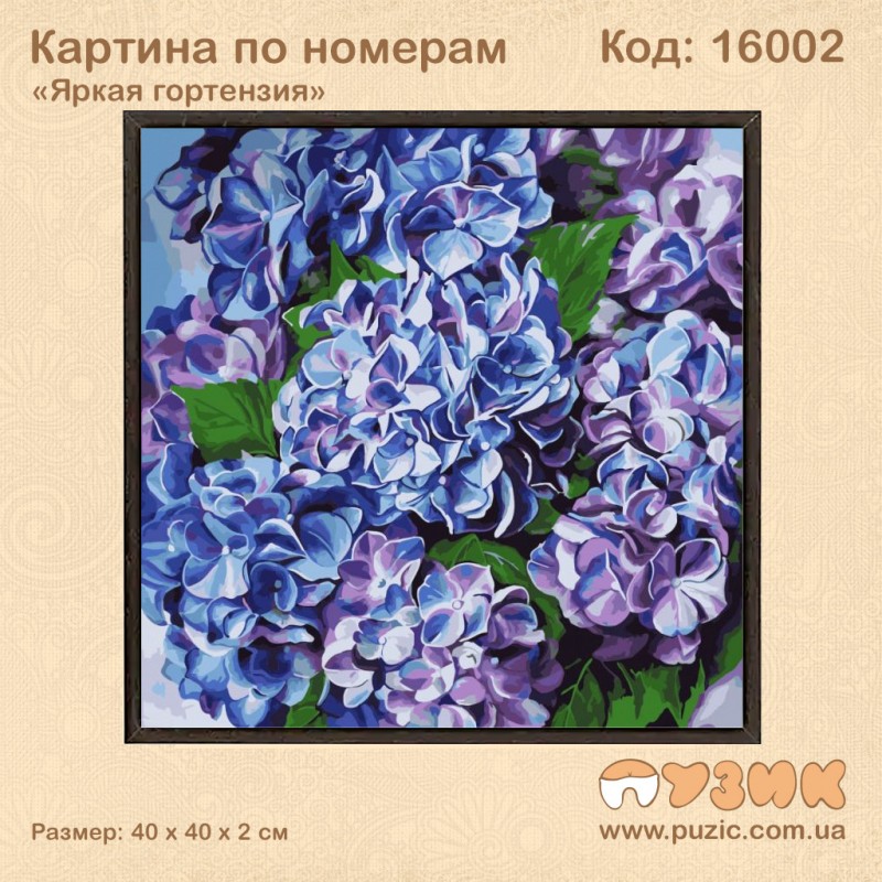 Картины по номерам "Яркая гортензия"